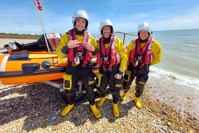 Dave, Pete and Ryan Needham. Picture from Eastbourne RNLI