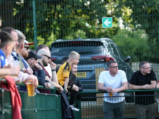 Crawley Town fans enjoy the team's first pre-season friendly, at Three Bridges FC