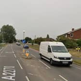 East Sussex Highways has said a central island in Eastbourne Road was hit in a road traffic collision on Tuesday (October 20). Photo: Google