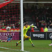 Danilo Orsi scores against Forest Green Rovers | Picture: Natalie Mayhew/Butterfly Football