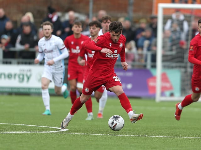 Action from Worthing's home loss to Taunton Town in National League South