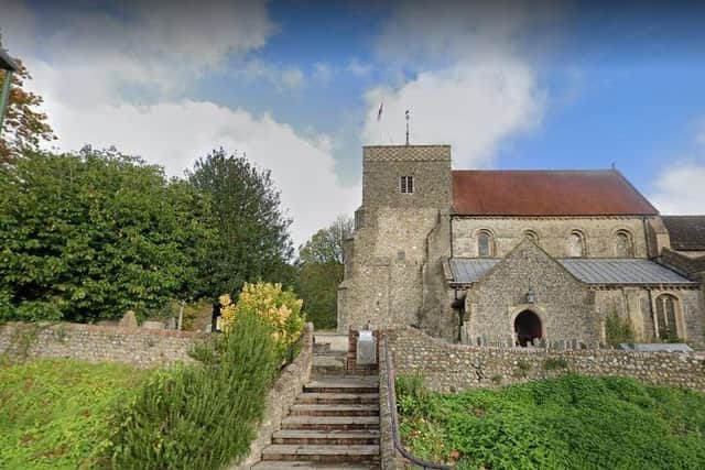 Two Steyning Grammar School pupils were injured when they slipped on ice while attending a carol service at St Andrew and St Cuthman's Church in Steyning