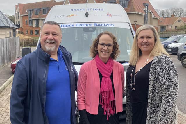 From left: Matt Roberts (CEO of Community Transport Sussex), Cllr Alison Bennett (Deputy Leader, Mid Sussex District Council/Councillor for Hurstpierpoint) and Helen Rice (CEO of Helen Rice, CEO of Age UK WSBH)