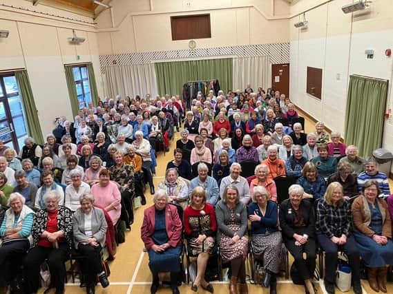 There was a huge turnout of Sussex Area of NAFAS (National Association of Floral Arrangement Societies) members at Plumpton village hall on Monday for a meeting of floral designers across Sussex. Photo: Gary Shipton