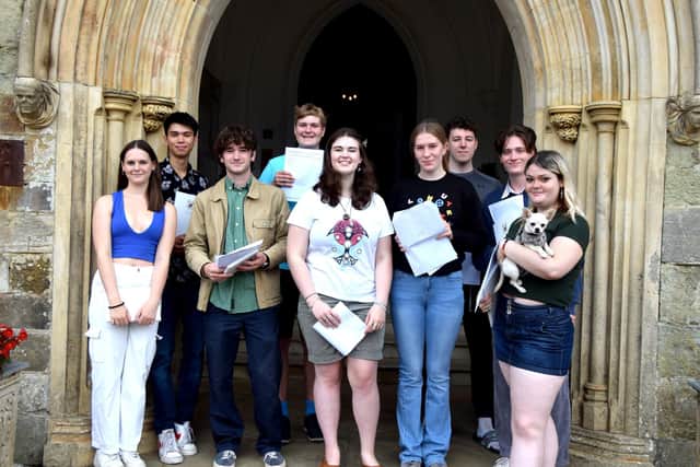 Battle Abbey School students with their A-level results