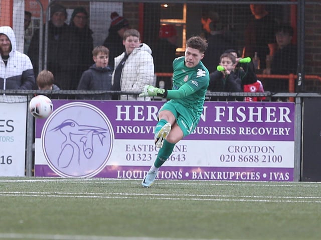 Action from Worthing's 2-0 National South win at Eastbourne Borough