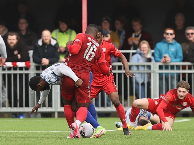 Action and goal celebrations from Worthing FC's 3-2 National South win over Havant and Waterlooville at Woodside Road