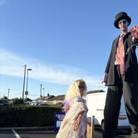 9ft walking zombie let loose as West Sussex village embraces Hallowe'en with a fayre and trail