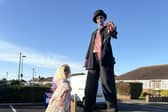 Nightwalker Nick, a 9ft-tall stilt walking zombie, will be making his way around the high street in Lancing for Hallowe'en