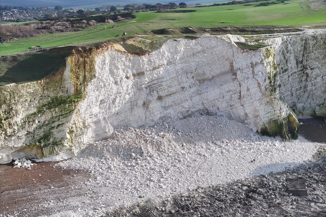 There have been reports of a large cliff fall at Seaford Head