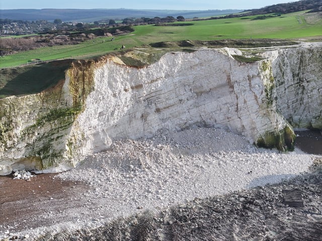 There have been reports of a large cliff fall at Seaford Head