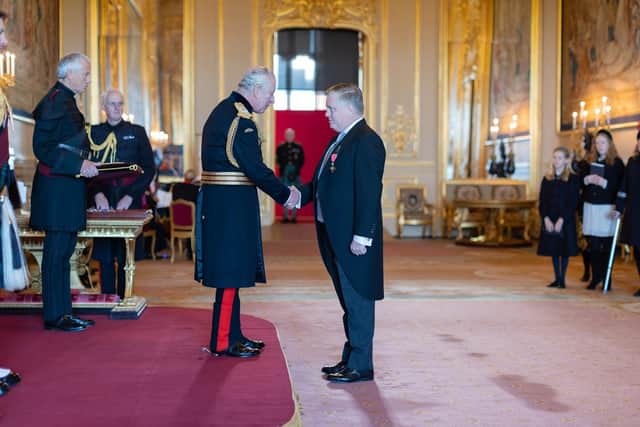 Jeremy Field, the managing director of CPJ Field, has received his OBE from King Charles III