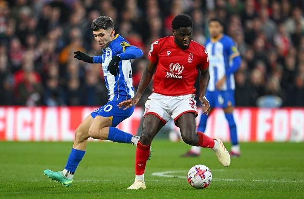 Saw his effort from Mitoma's fine and cross tipped over by Navas. Lively front runner but failed to make an impact in the second half against a packed Forest rear guard