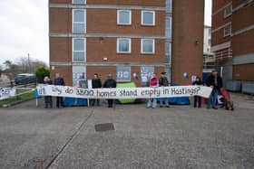 Housing Rebellion campaigners held a protest outside Clifton Court, Hastings