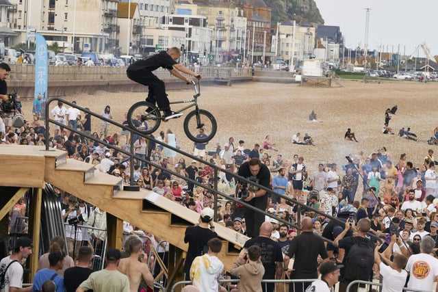 The Swatch Battle Of Hastings presented by Source BMX in Hastings, East Sussex. Rail Jam: Photo by George Marshall.