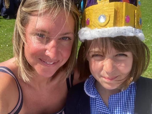 Eastbourne's jubilee celebrations. Kate Box sent in this picture of her daughter celebrating at school with a picnic