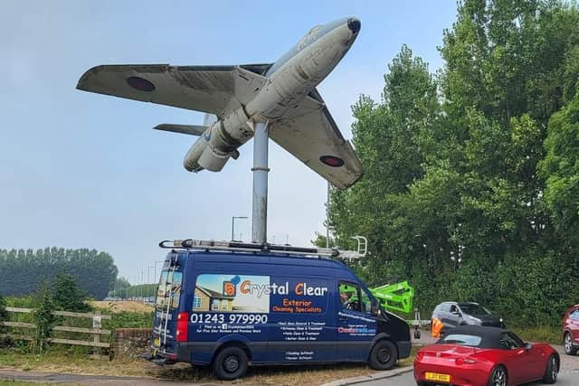 The 'Plane on a Pole' received some TLC last week
