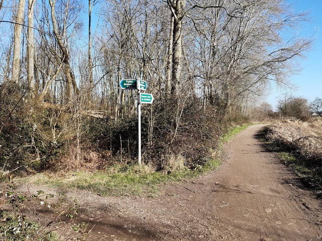 It is well signposted, so it is easy to follow the Downs Link route. We are going straight ahead in this photo.