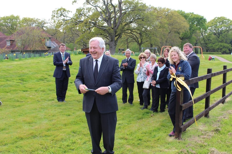 Nigel Clutton cut the ribbon to open Sarah's Orchard at Chestnut Tree House children's hospice