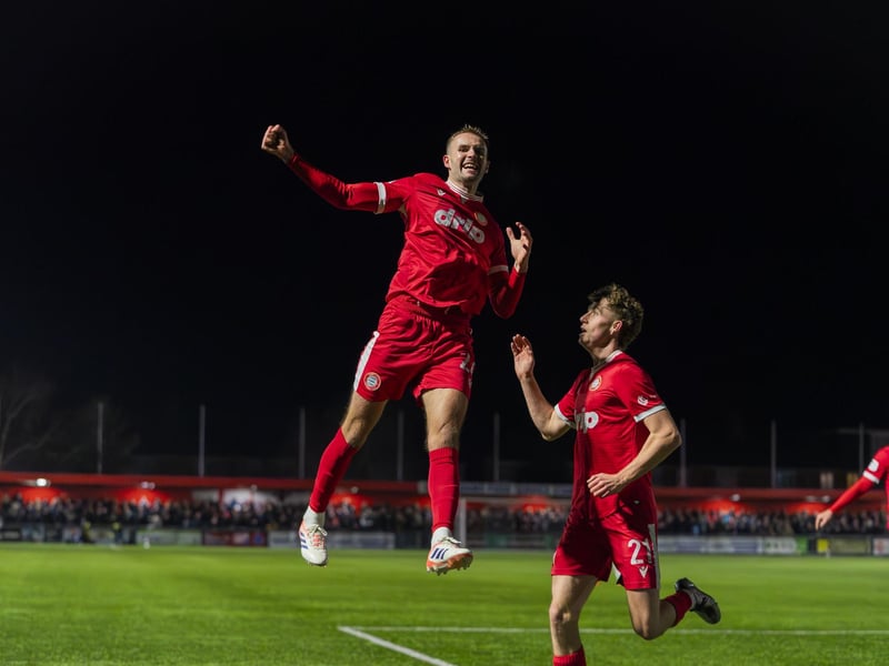Teddy Jenks (24 Worthing FC) scores to make it 1-0 during the match between Worthing FC and Dorking Wanderers in the Enterprise National League South at Sussex Transport Community Stadium : Worthing v Dorking Wanderers, National League South