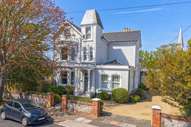 This house in St Michael's Road, Worthing, boasts seven bedrooms, three spacious reception rooms, original features and even a turret. It is on the market with Robert Luff & Co for £1,500,000.