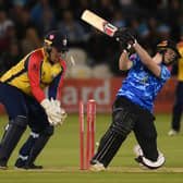 George Garton in Blast action for Sussex Sharks (Photo by Mike Hewitt/Getty Images)