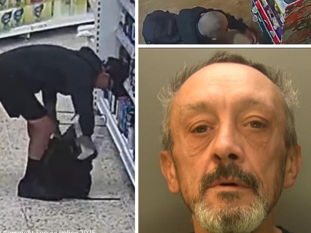 Serial toothbrush and Jellycat shoplifter, Jason Thorpe, has been jailed for 50 weeks. Between August 9 and October 28, the 54-year-old, of no fixed address, stole high-value electric toothbrushes, Jellycat soft toys, books, candles, and other goods in a series of offences targeting shops in Portslade, Hove and central Brighton. Thorpe made no attempt to pay when he entered Tesco in Portslade on August 9 and stole a £160 electric toothbrush. He appeared to favour this particular item, returning to several supermarkets throughout August and taking many similar products from the shelves. Thorpe also entered Bert’s Homestore in Hove on August 21, August 23 and September 14, each time leaving with a collection of expensive Jellycat toys without paying. Further incidents were reported in October, including the theft of a number of candles from the Neptune showroom in Hove, and the theft of health products from Holland & Barrett in Brighton. Officers investigating the series identified Thorpe as the suspect, and he was arrested on November 27. He was charged the following day with 11 counts of theft from a shop and appeared at Brighton Magistrates’ Court on November 29, where he pleaded guilty on all counts. Thorpe was sentenced the same day to 50 weeks in prison.