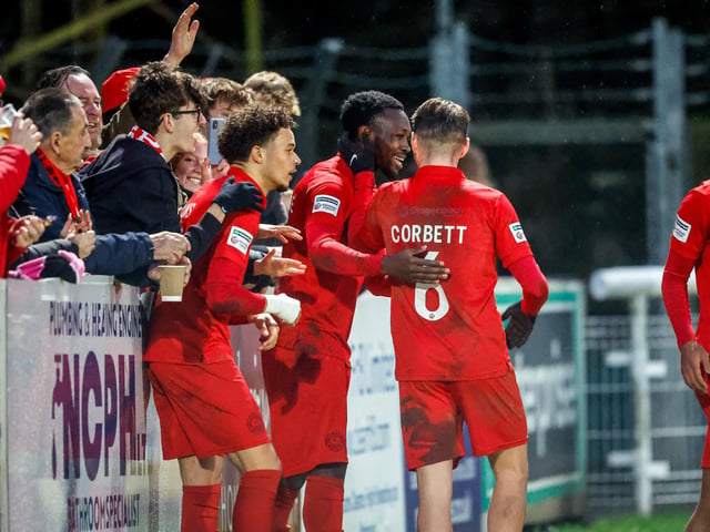 Action from Eastbourne Borough's brilliant 5-2 win away at Dover Athletic in the National League South