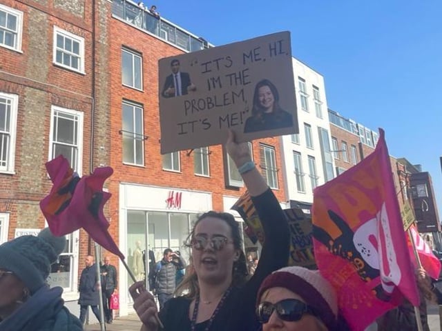 School strikes in Sussex: Hundreds of protesters arrive to take part in Sussex teacher protest - in 23 pictures