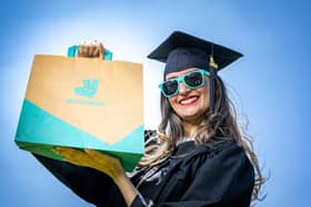 As graduation season has begun, Deliveroo has launched a one-stop emergency ‘Deliver-Robe’ shop for students in Brighton who may have forgotten to pre-order their attire. Picture: Deliveroo