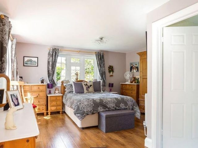 The main bungalow has four double bedrooms, one en-suite