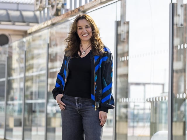 Former Dragons Den businesswoman Sarah Willingham and husband Michael Toxvaerd celebrate the re-launch of the Brighton i360 in Brighton, East Sussex on Saturday 8th of March 2025. The 450ft iconic towers offers amazing views across the Sussex coast and landmarks such as the Brighton Palace Pier.