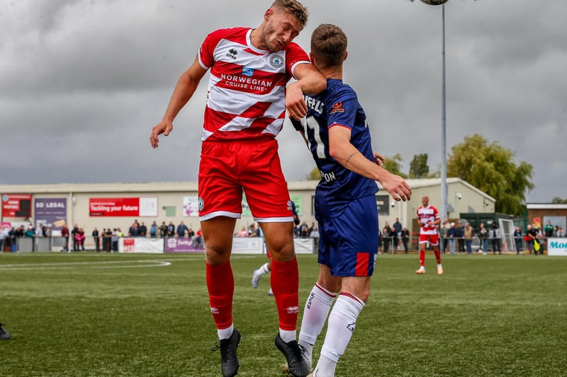 Images from Eastbourne Borough's 2023-24 season opener, a 1-0 National South home win over Hampton and Richmond