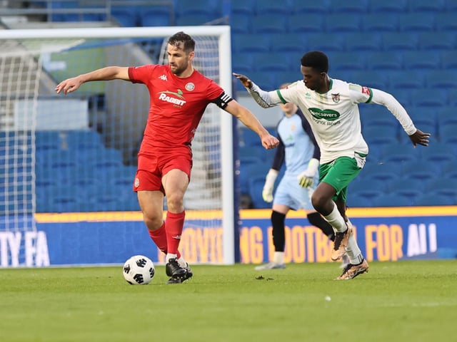 Action and celebrations as Worthing take on Bognor Regis Town in the Sussex Senior Cup final at the Amex Stadium - and win 8-7 on penalties