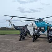 James Beech, Michael Le'Febour and Matt Prior with the Kent Surrey and Sussex Air Ambulance