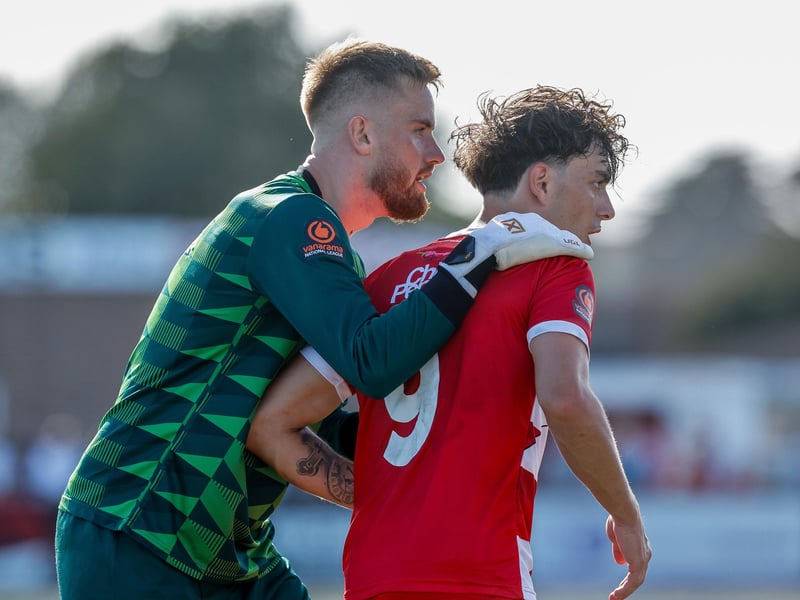 Action from Bath City's 2-1 win at Eastbourne Borough