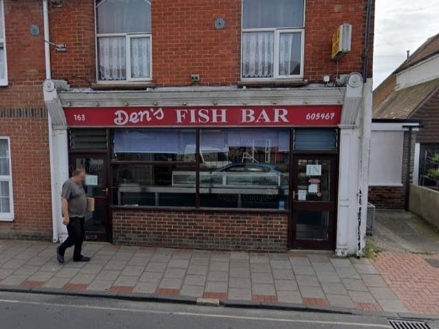 Den's Fish Bar, 163 High Street, Selsey, Chichester PO20 0PZ England+44 1243 605467 (credit Google Images)