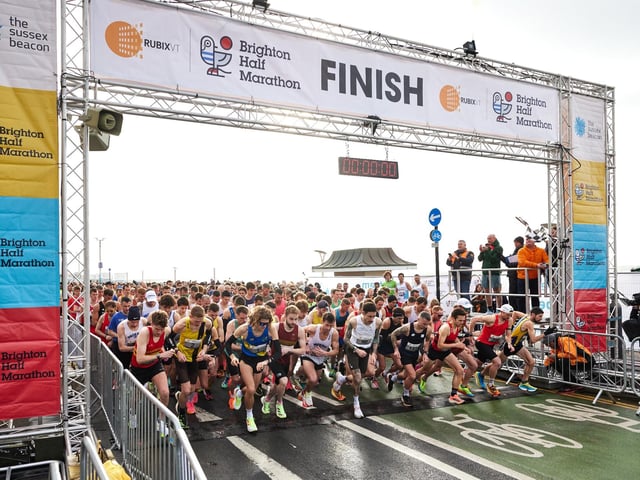 Action at the Brighton Half Marathon