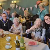 The Haywards Heath Mayor celebrating with the centenarians at their special party at the Goldbridge.