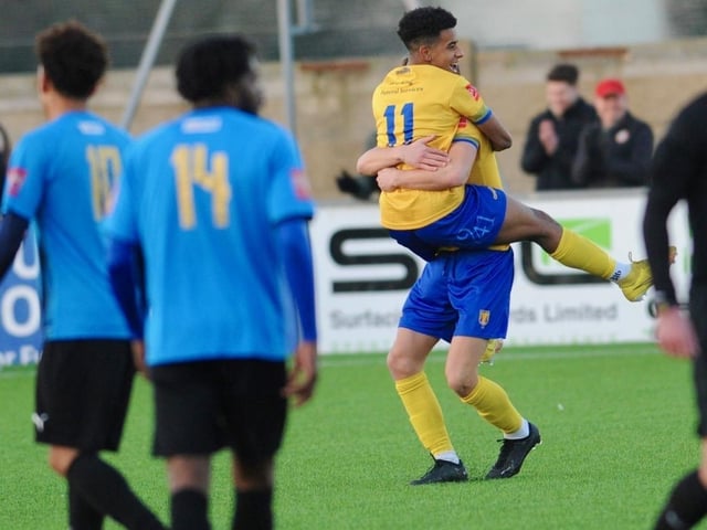Action from Lancing's 3-1 win over Sevenoaks in the Isthmian south east division