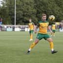 Charlie Bell in action on his Horsham FC debut against Bishop's Stortford on Saturday. Picture by John Lines