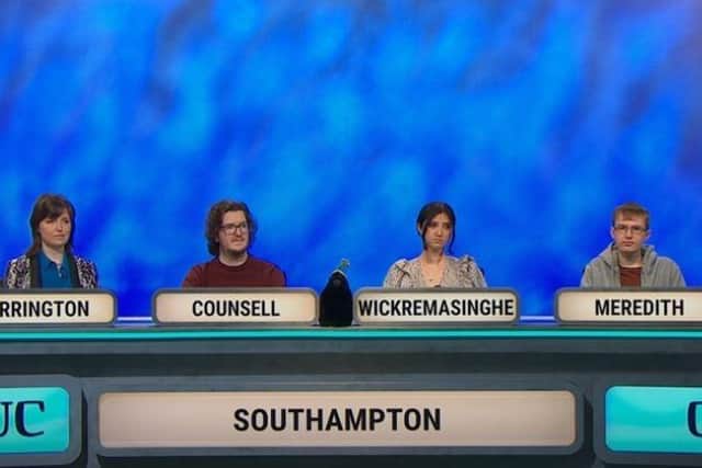 Chris Meredith from Horsham was among students from Southampton University up against students from Christ Church, Oxford, on BBC Two's University Challenge.