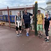 Arriving at Hastings Pier after a five  hour walk from Eastbourne Pier