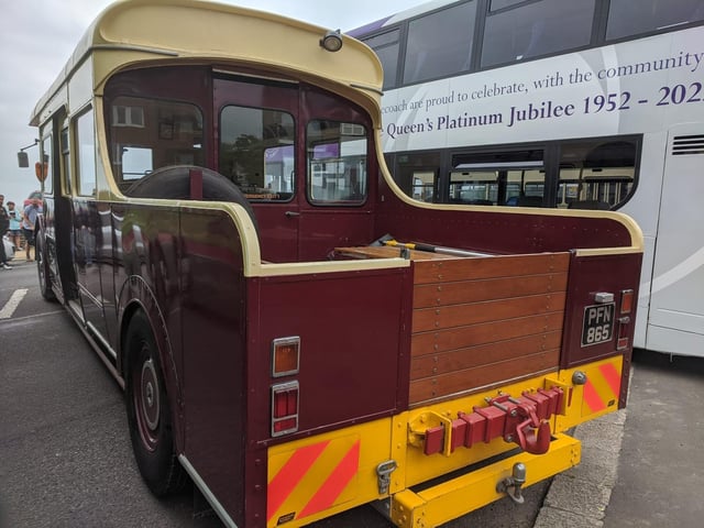 Best in Show winner at Worthing Bus Rally 2022, a preserved East Kent PFN 865 that was cut down and converted into a tow-truck in 1979