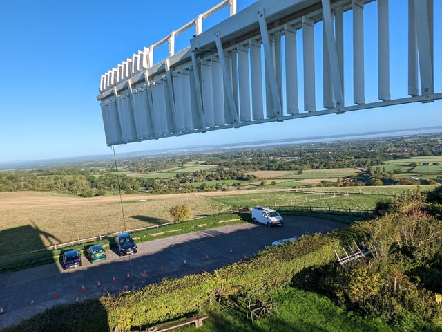 Jill Windmill in Clayton, Sussex, had her sweeps reattached on Saturday, October 8