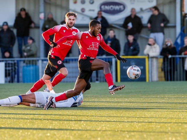 Action from Eastbourne Borough's 2-1 Boxing Day win at Havant and Waterlooville in National League South