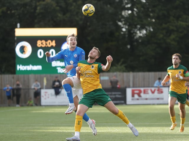 Action from Horsham's entertaining Isthmian Premier stalemate with Billericay Town
