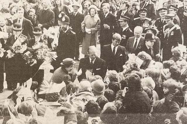 The Queen and Prince Philip meet thousands of excited Chichester residents.
