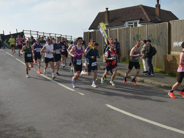 Action in the 2026 Hastings Half Marathon