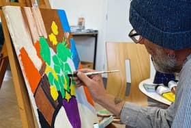 Art United is harnessing the talents of Terence Wood, who has always had a love of art but has taken up painting only recently. Picture: Jo Pritchard / Submitted
